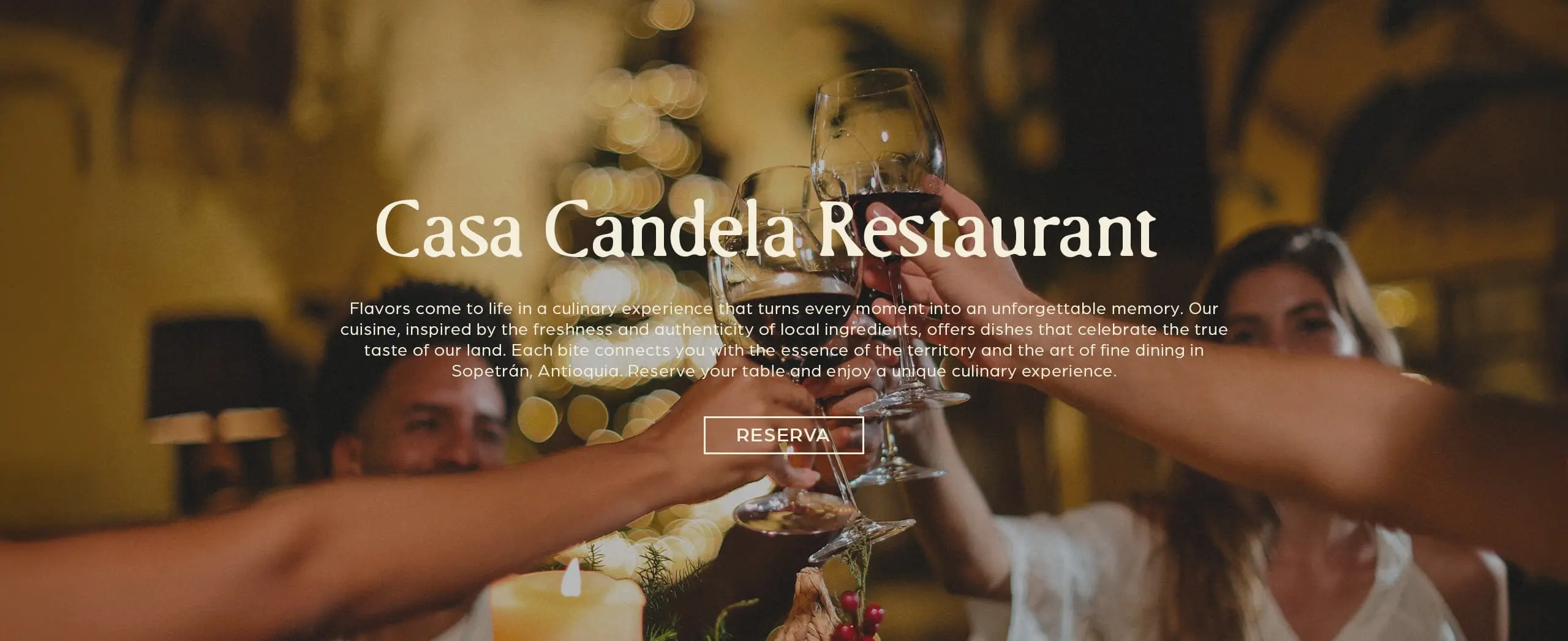 Restaurante hotel boutique Sopetrán, gastronomía Casa Candela